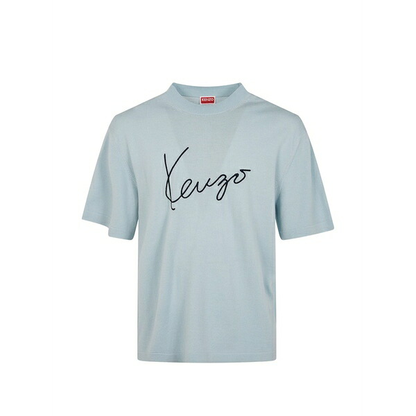 ケンゾー メンズ ティーシャツ トップス Logo-embroidered t-shirt Blue