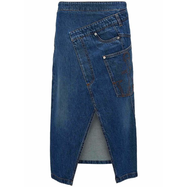 J.W.アンダーソン レディース スコート ボトムス Wrap-design denim skirt Blue