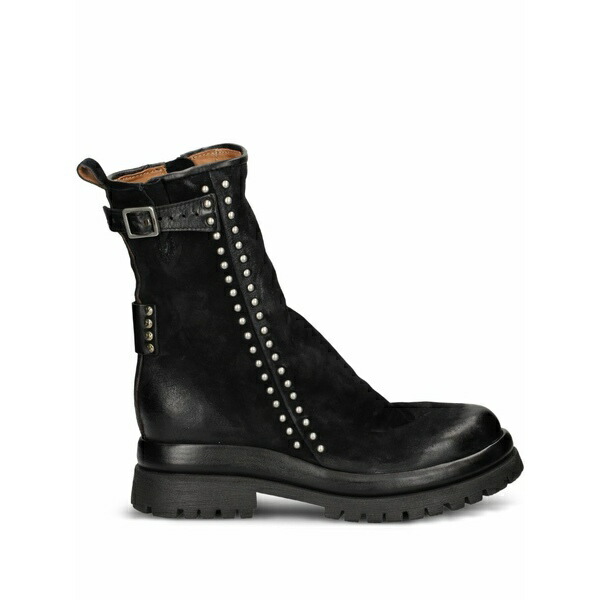 エーエス98 レディース ブーツ シューズ Studded buckled boots Black