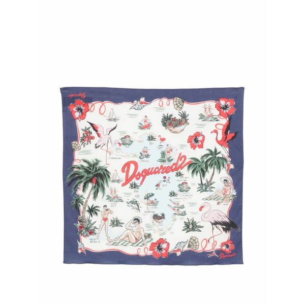 ディースクエアード メンズ えり巻き・袈裟・えり巻き 付属物 Floral-print scarf Blue
