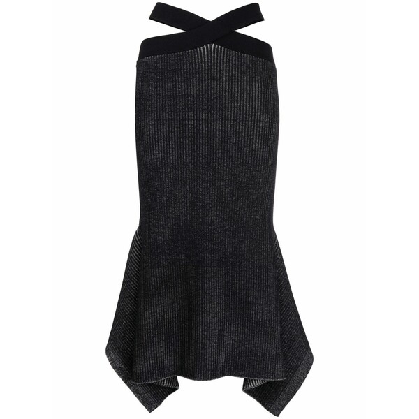 スリーワンフィリップリム レディース スコート ボトムス Ribbed-knit asymmetric skirt Black