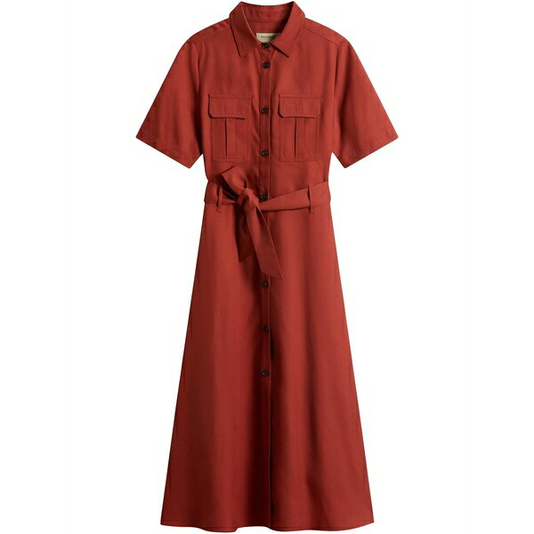 羊毛 金持ち レディース 衣装 トップス Short-sleeved MIDI dress  Orange