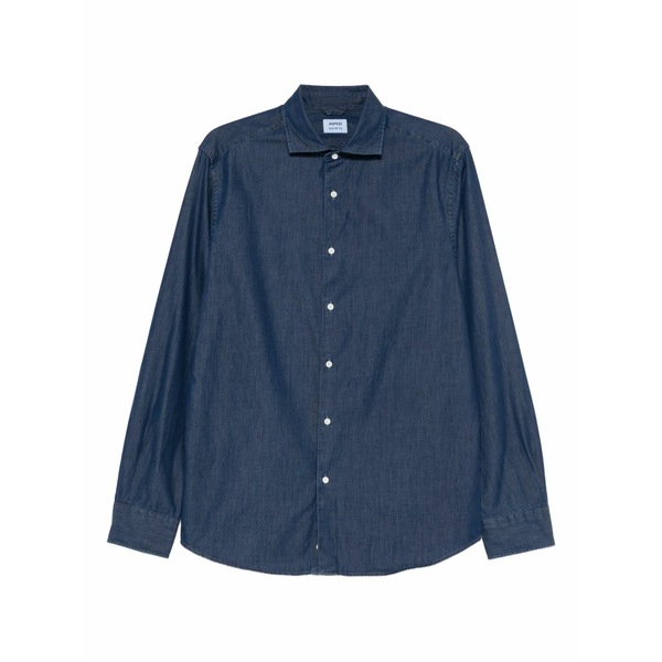 アスペジ メンズ プルオーバー トップス Buttoned shirt Blue