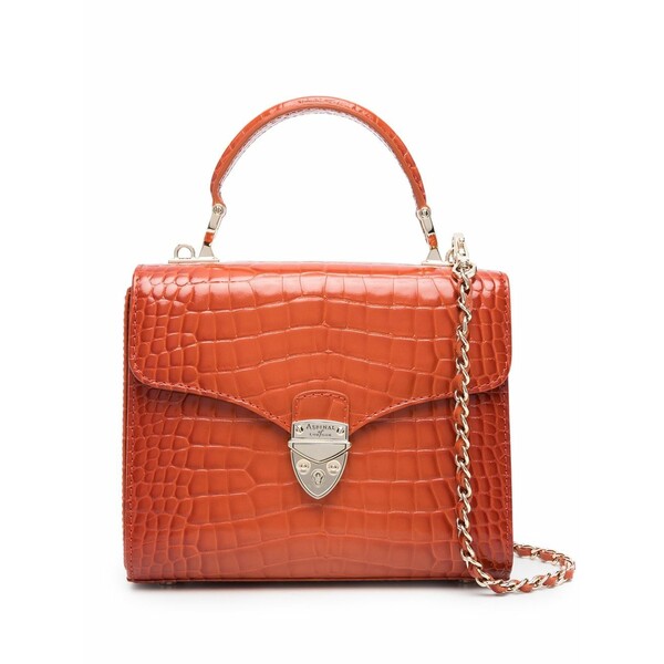 アスピナルオブロンドン レディース トートバッグ 御徒面子 Mini mayfair top-handle bag Orange