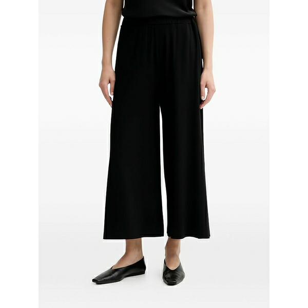 マルコポーロ レディース 心地好いズボン下 ボトムス Wide-cut trousers Black
