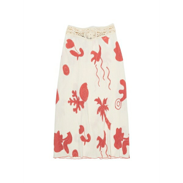 ビンバ イ ローラ レディース スコート ボトムス Graphic-print crochet-waistband skirt White