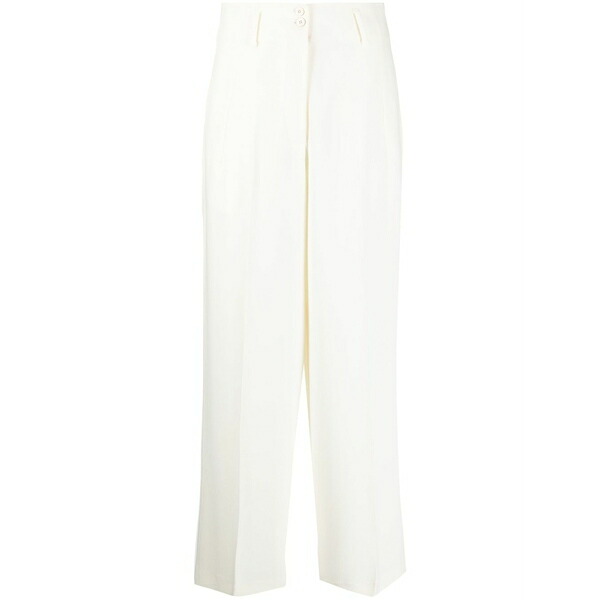 アルベルト ビアーニ レディース カジュアルパンツ ボトムス Wide-leg tailored trousers White｜asty