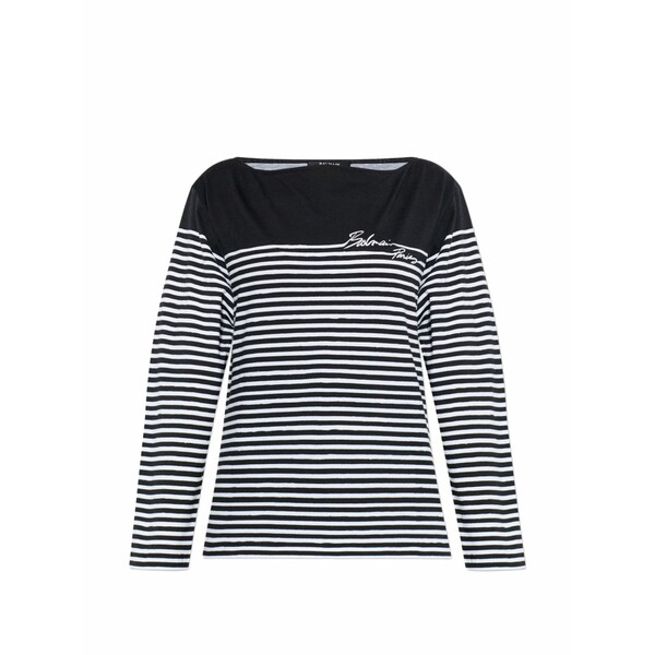 バルマン レディース プルオーバー トップス Striped long-sleeved top Black