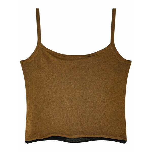 エコーズ・ラッタ レディース カットソー トップス Veil-detail tank top Brown|asty