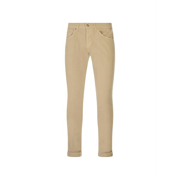 ドンダップ メンズ ジーンズズボン下 ボトムス Logo-plaque skinny jeans Neutrals