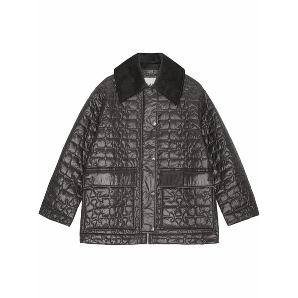ガニー レディース 上衣＆上衣 アウター Logo-quilted corduroy-collar jacket Grey