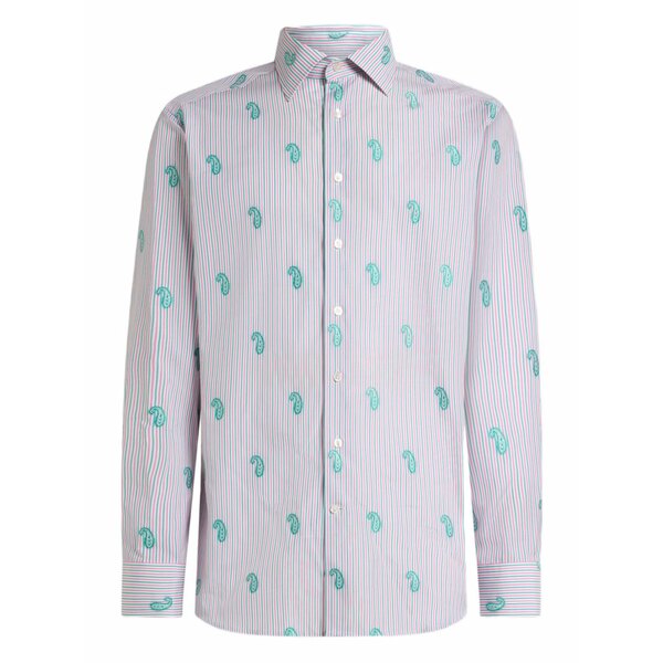 エトロ メンズ プルオーバー トップス Paisley jacquard shirt White