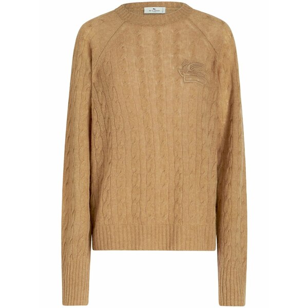 エトロ レディース 編み物\u0026スウェーター アウター Logo-embroidered cable-knit jumper Neutrals