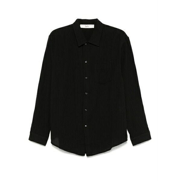 エスエフアール メンズ シャツ トップス Leo shirt Black|asty