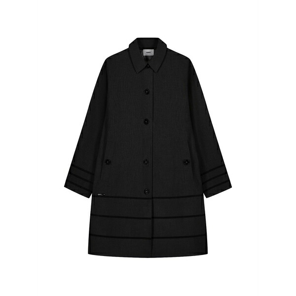 コペルニ レディース 厚地の外套 アウター Tonal stripes tailored coat Black