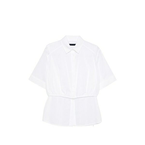 ジュン・ジー レディース シャツ トップス Stripe gathered shirt White｜asty 105,400円