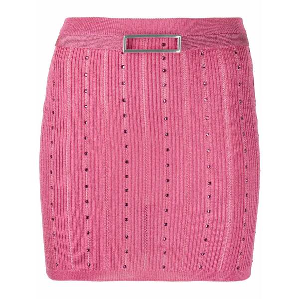 アレッサンドラ・リッチ レディース スコート ボトムス Embellished knitted miniskirt  Pink