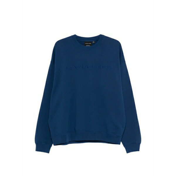 カナダグース メンズ パーカー・スウェットシャツ アウター Embroidery crew sweatshirt Blue｜asty