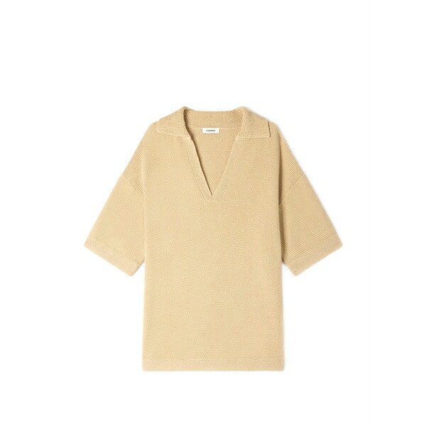 砂子ロ メンズ スポーツシャツ トップス Knitted polo shirt Neutrals