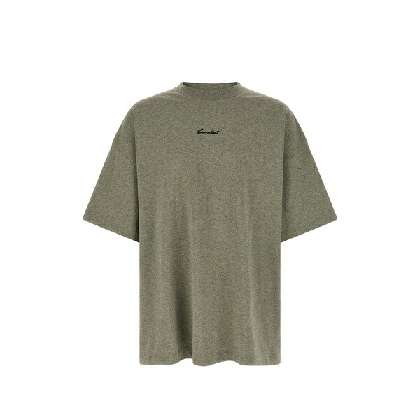 エフオージーエッセンシャルズ メンズ ティーシャツ トップス Signature 90s logo-embroidered cotton t-shirt Grey