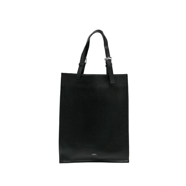 アーペーセー メンズ トートバッグ 御徒面子 Logo-print buckled tote bag Black