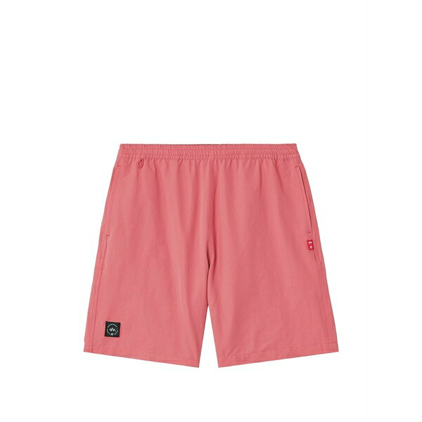 イズエ メンズ 心地よいズボン下 ボトムス Logo-patch elasticated-waist shorts Pink