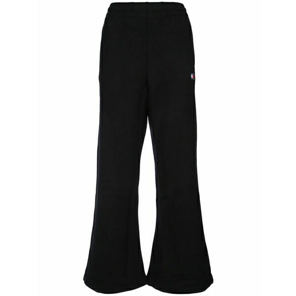 トミーヒルフィガー レディース 心地よいズボン下 ボトムス Wide-leg track pants Black