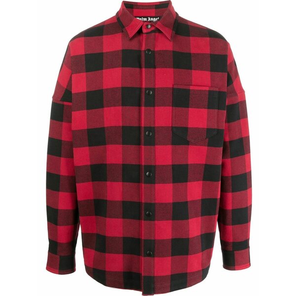 パーム・エンジェルス メンズ プルオーバー トップス Logo-print checked shirt Red