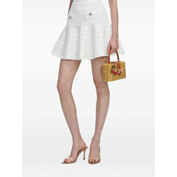 セルフ・ポートレイト レディース スコート ボトムス Tweed skirt White