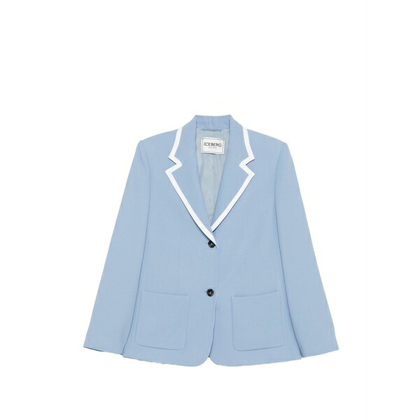 アイスバーグレタス レディース 上衣＆上衣 アウター Contrasting-trim blazer Blue