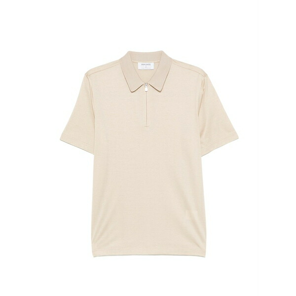 グランサッソ メンズ スポーツシャツ トップス Zip polo shirt Neutrals