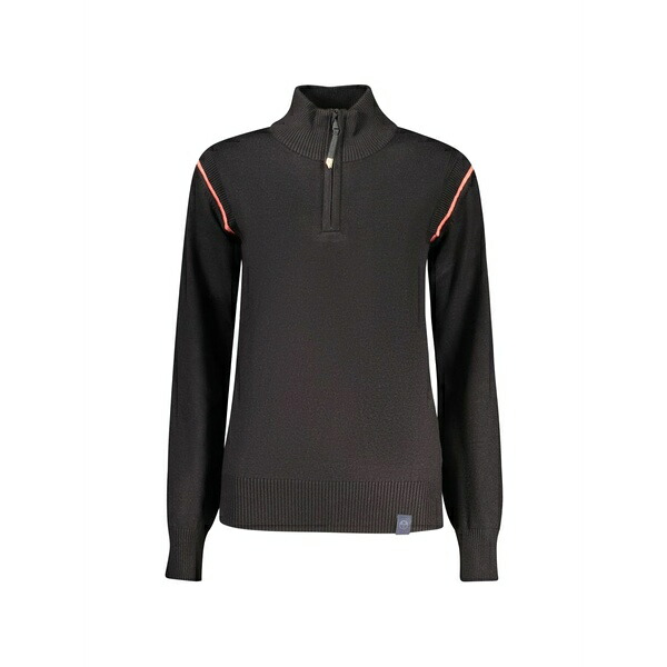 北の方大売り出し レディース 編み物\u0026ティーシャツ アウター Half-zip contrast-piping sweater Black