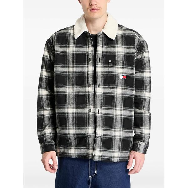 トミーヒルフィガー メンズ 上衣＆上衣 アウター Checkered shirt jacket Black