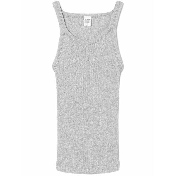 リダン レディース カットソー トップス Ribbed knit tank top Grey
