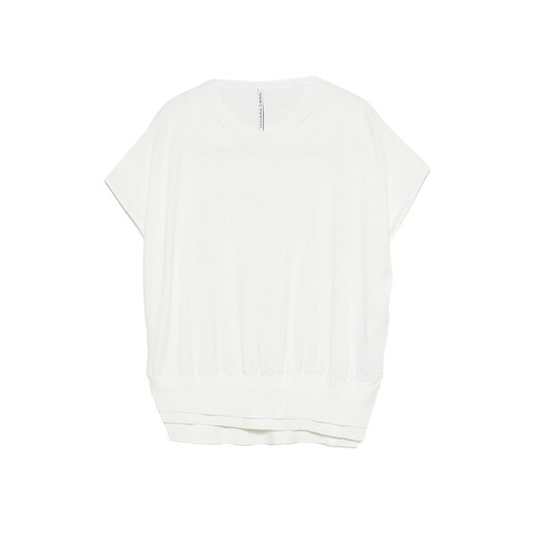 リビアナコンティ レディース プルオーバー トップス Knitted short-sleeve t-shirt White