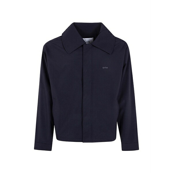 アルテ アンベルス メンズ 上衣＆上衣 アウター Logo-embroidered zip-up jacket Blue