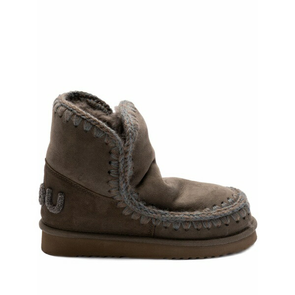モウ レディース ブーツ シューズ 18 glitter logo ankle boots Green
