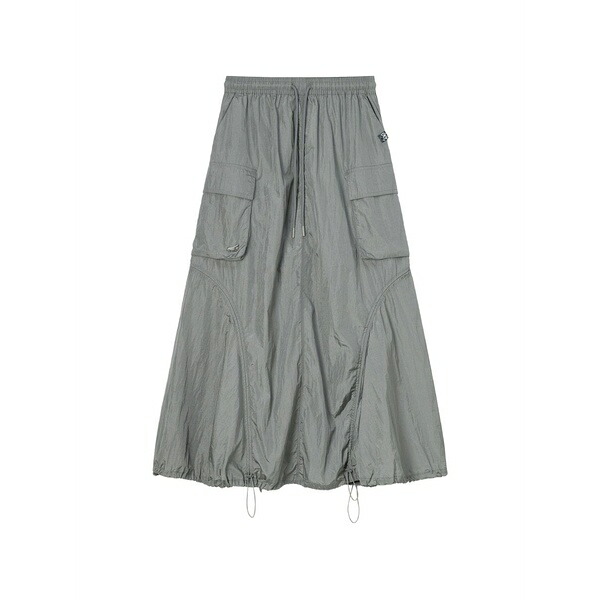 ミニ皮膚軟化剤 レディース スコート ボトムス Drawstring-hem cargo maxi skirt Grey