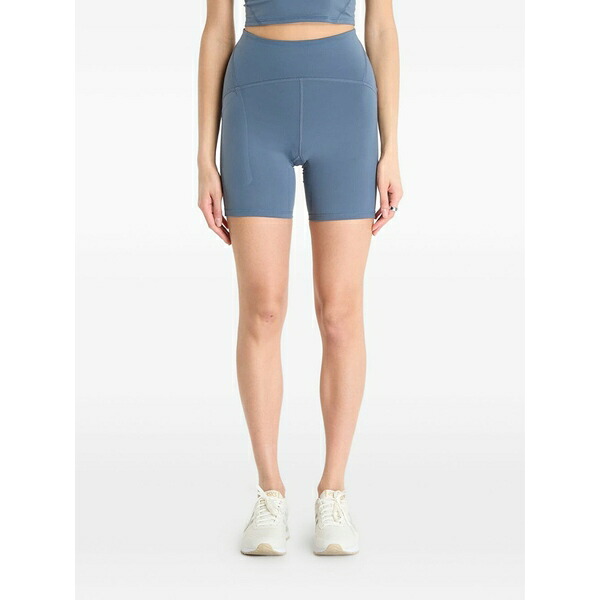 北の方人間の顔 レディース 心地好いズボン下 ボトムス Jaida high-waisted side-pocket shorts Blue