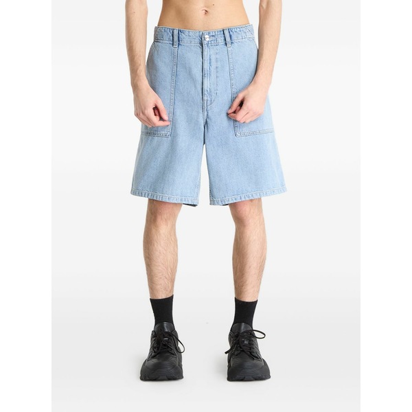 カルバンクライン メンズ 心地好いズボン下 ボトムス Patch-pocket denim shorts Blue