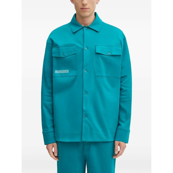 食パンガイア メンズ 上衣＆上衣 アウター Chest-pocket button-up shirt Green