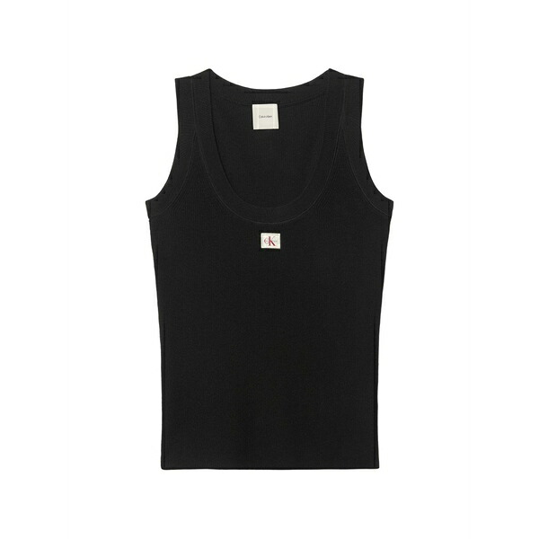 カルバンクライン レディース カットソー トップス Logo-detail tank top Black