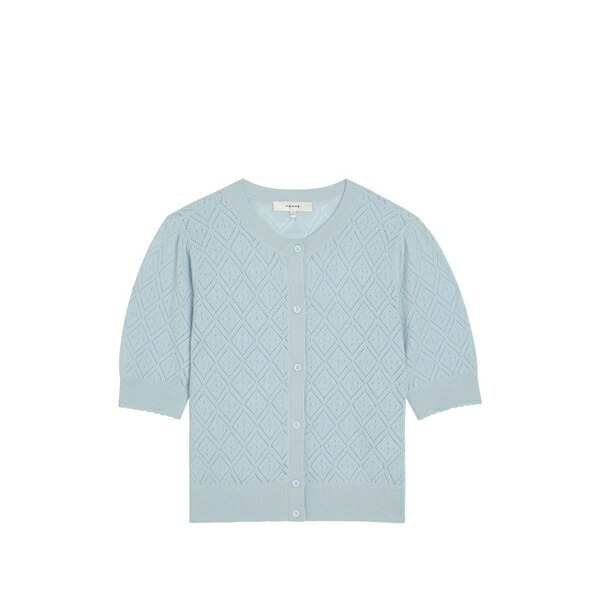 フレーム レディース カーディガン アウター Diamond knit cardigan Blue｜asty