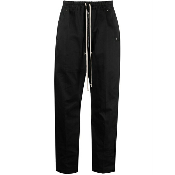 リックオウエンス メンズ 心地よいズボン下 ボトムス Drop-crotch drawstring trousers Black