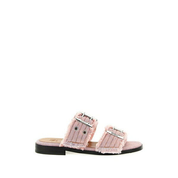 ガニー レディース サンダル シューズ Buckle-fastening fringed-trim sandals Pink｜asty 60,390円