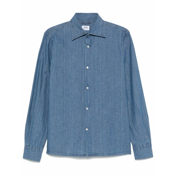 アスペジ メンズ プルオーバー トップス West denim shirt Blue