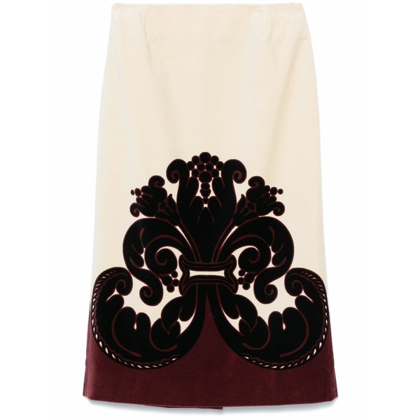 ラ・ダブル・ジェイ レディース スコート ボトムス Velvet pencil skirt White
