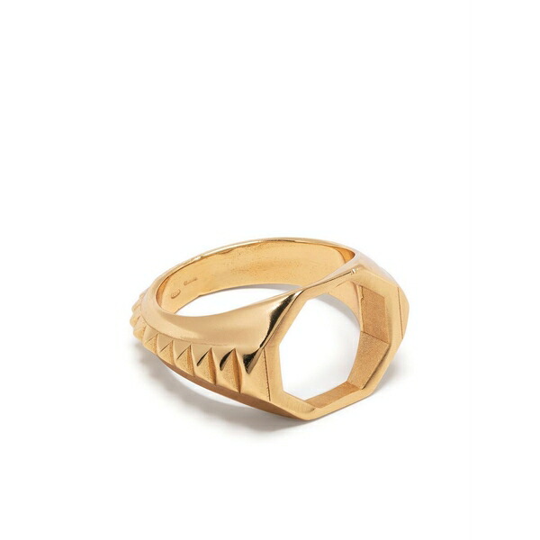 エマニュエレ ビコッキ メンズ 輪っか 付属物 Open studded signet ring Gold