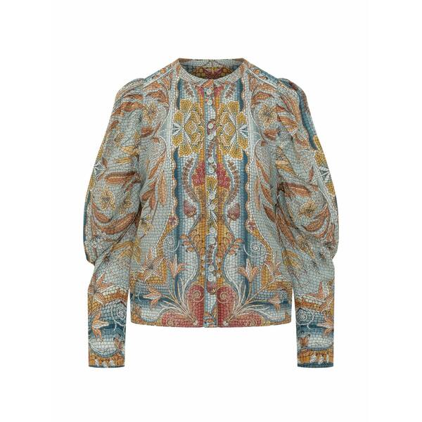 農園 リオ レディース プルオーバー トップス Mosaic garden blouse Blue