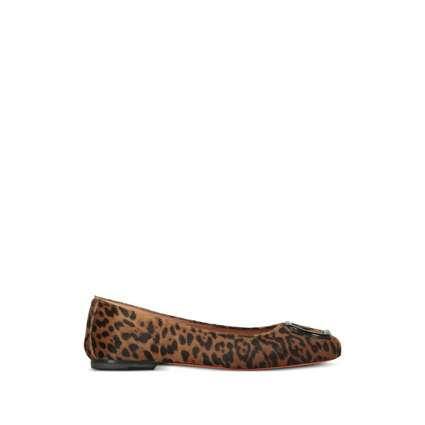 サントーニ レディース サンダル シューズ Animal-print buckle-detail ballet flats Neutrals